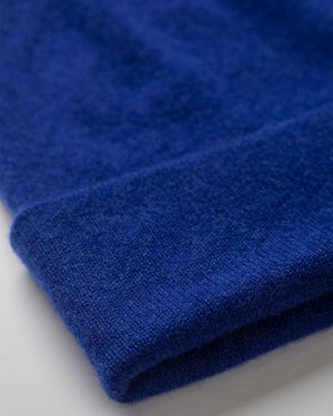 Johnstons of Elgin Braemar Cashmere Beanie - Blue