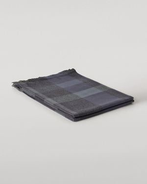 Johnstons of Elgin Umbra Cashmere Plaid Throw - Blue