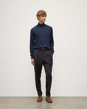 Johnstons of Elgin Fin Cashmere Roll Neck Jumper - Blue