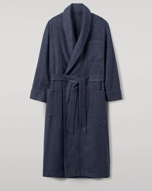 Johnstons of Elgin Donegal Cashmere Dressing Gown Donegal - Blue
