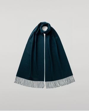 Johnstons of Elgin Wide Bottle Cashmere Scarf - Blue