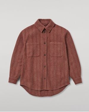 Johnstons of Elgin Atholl Herringbone Overshirt - Brown