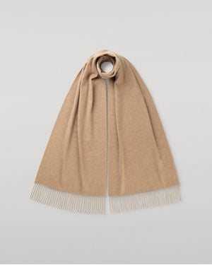 Johnstons of Elgin Wide Light Cashmere Scarf - Natural