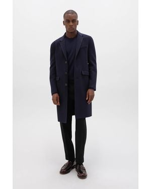 Johnstons of Elgin Classic Cashmere Coat - Blue