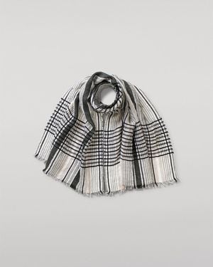 Johnstons of Elgin Crawton Graphic Stripe Scarf - Pink