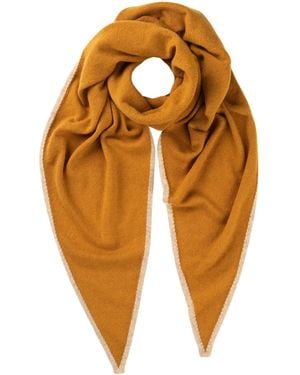 Johnstons of Elgin Gauzy Cashmere Diamond Scarf - Orange