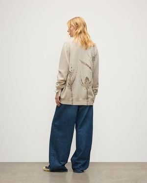 Johnstons of Elgin Wild Thistle Intarsia Cashmere Cardigan - Blue