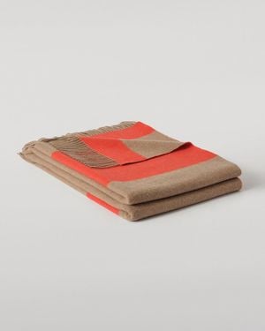 Johnstons of Elgin Stripe Throw - Red