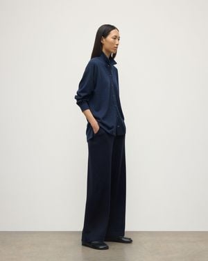 Johnstons of Elgin Coll Dark Cashmere Trouser - Blue