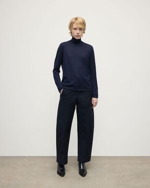 Johnstons of Elgin Superfine Cashmere Roll Neck Jumper - Blue