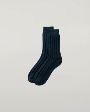 Johnstons of Elgin Bottle Cashmere Travel Socks - Blue