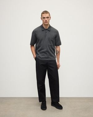 Johnstons of Elgin Superfine Merino Relaxed Polo Shirt - Grey
