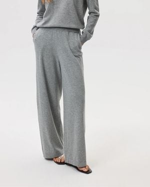 Johnstons of Elgin Wide Leg Light Cashmere Culottes - Grey