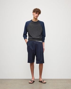 Johnstons of Elgin Leith & Ringer Superfine Cashmere Jumper - Blue