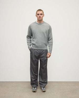 Johnstons of Elgin Ribbed Light Cashmere Jumper - Grey