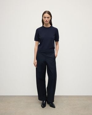 Johnstons of Elgin Classic Cashmere Dark T-Shirt - Blue