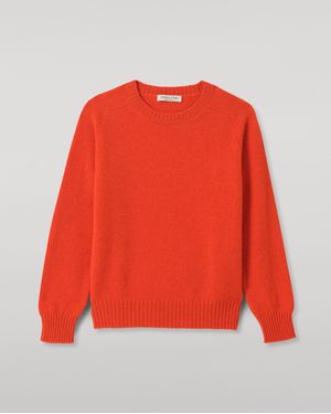 Johnstons of Elgin Blyth Lambswool Sweater - Red