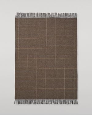 Johnstons of Elgin Tweed Wool Throw - Brown