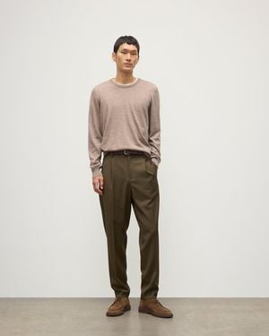 Johnstons of Elgin Fin Light Superfine Cashmere Jumper - Natural