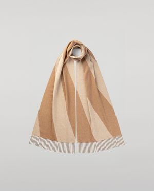 Johnstons of Elgin Chevron Cashmere Vicuña Scarf - Natural
