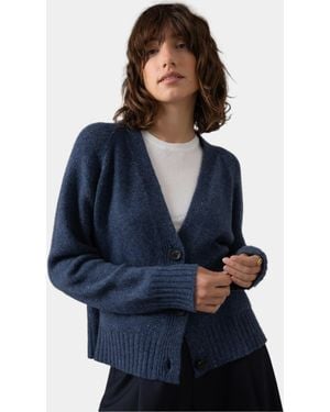 Johnstons of Elgin Donegal Cashmere Cardigan - Blue