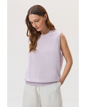 Johnstons of Elgin Light Cashmere Tank - Purple