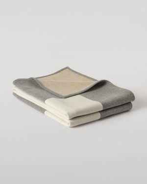 Johnstons of Elgin Art Geometric Cashmere Throw - Gray