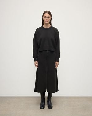 Johnstons of Elgin Cropped Milano Mid Cashmere Sweater - Black
