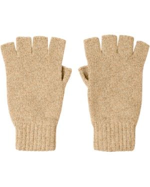 Johnstons of Elgin Fingerless Cashmere Gloves - White