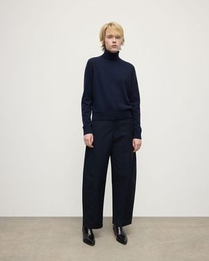 Johnstons of Elgin Cashmere Dark Roll Neck Jumper - Blue