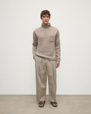 Johnstons of Elgin Light Cashmere Turtleneck Sweater - Natural