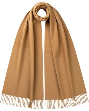 Johnstons of Elgin Merino Wool Camel Scarf - Natural