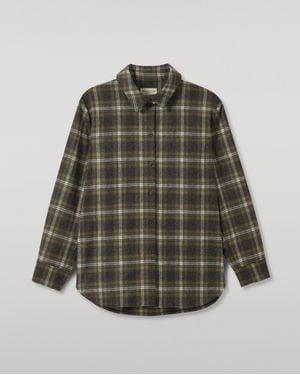 Johnstons of Elgin Clanlass Plaid Overshirt - Green