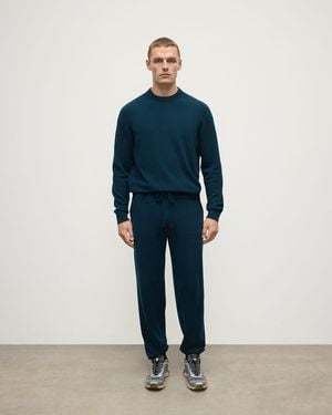 Johnstons of Elgin Kirk Bottle Cashmere Joggers - Blue