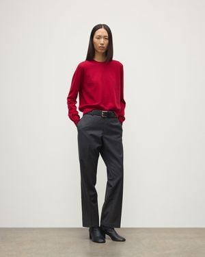 Johnstons of Elgin Lunan Classic Cashmere Crew Jumper - Red