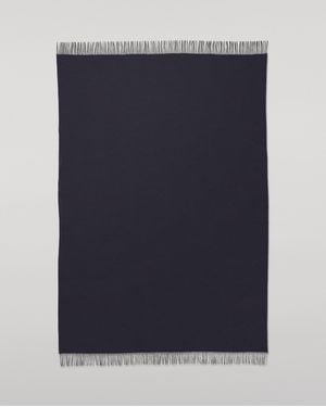 Johnstons of Elgin Reversible & Light Cashmere Throw - Blue