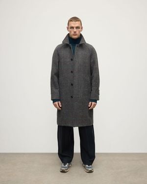 Johnstons of Elgin 'The Balmacaan' Coat - Gray