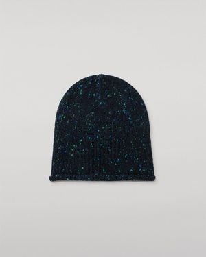 Johnstons of Elgin Tiree Donegal Cashmere Beanie - Blue