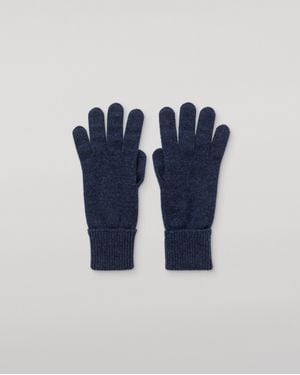 Johnstons of Elgin Turnback Cuff Cashmere Gloves - Blue