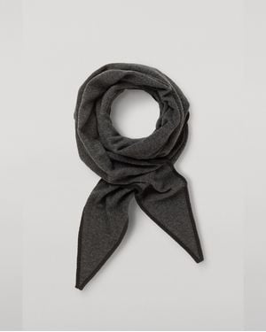 Johnstons of Elgin Ethel Charcoal & Cashmere Diamond Scarf - Black