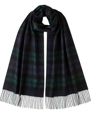 Johnstons of Elgin Knockmore Tartan Wide Cashmere Scarf in