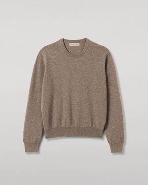 Johnstons of Elgin Lunan Classic Cashmere Crew Jumper - White