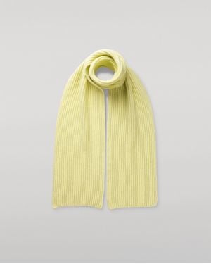 Johnstons of Elgin Lovat Ribbed Cashmere Scarf - Yellow