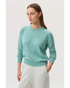 Johnstons of Elgin Classic Cashmere Round Neck - Green