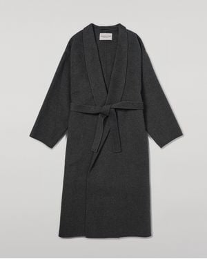 Johnstons of Elgin Mid Cashmere Wrap Coat - White
