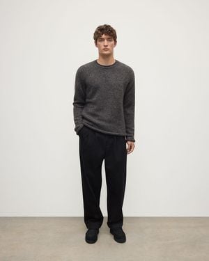 Johnstons of Elgin Brushed Cashmere Silk Charcoal Jumper - Grey
