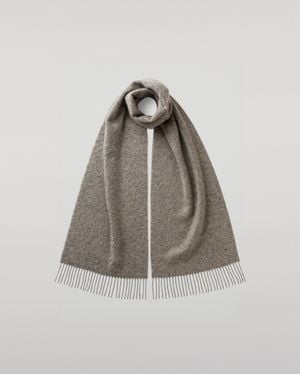 Johnstons of Elgin Lofty Twill Cashmere Scarf - Grey