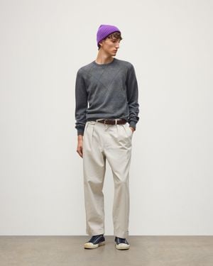 Johnstons of Elgin Argyll Cashmere Sweater - Gray