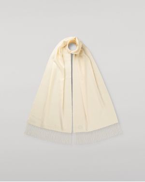 Johnstons of Elgin Wide Cashmere Scarf - Natural