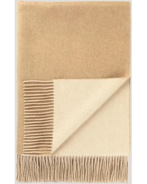 Johnstons of Elgin Reversible & Cashmere Throw - Natural